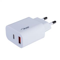 Carregador USB AK-CH-12 USB-A + USB-C PD 5-12V / max. 3A 18W Quick Charge 3.0
