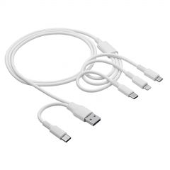 Cabo USB A + USB type C / USB type C + USB Micro B + Lightning 1.2m AK-USB-52