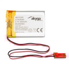 Bateria Li-Po LP303040 Akyga AKY0300 3.7V / 320mAh PCM JST 2-Pin Connector 150mm