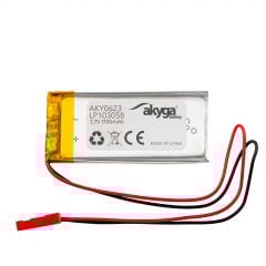 Bateria Li-Po LP103058 Akyga AKY0623 3.7V / 1700mAh PCM JST 2-Pin Connector 150mm