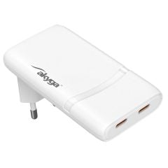 Carregador USB AK-CH-32 2x USB-C PD 5-20V / max. 3.25A 65W Quick Charge 4+ GaN