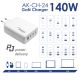 additional_image Carregador AK-CH-24 USB-A + 3x USB-C PD 5-28V / max. 5A 140W Quick Charge 3.0 GaN