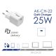 additional_image Carregador AK-CH-22 USB-C PD 5-12V / max. 3A 25W Quick Charge 3.0 GaN